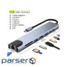 Концентратор Dynamode USB-C 8-in-1 HDMI 4K30Hz + 1xRJ45 + 1xUSB 3.0 + 1xUSB 2.0 + 1xUSB-C PD (BYL-2017L)