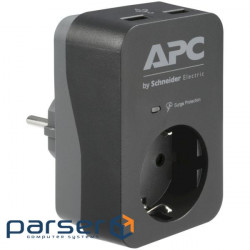 Mains filter socket APC Essential SurgeArrest Black, 2xUSB (PME1WU2B-RS)