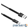 Дата кабель USB 2.0 AM to Type-C 1.0m 2.4А black ColorWay (CW-CBUC063-BK)