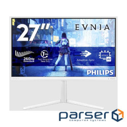 Монiтор TFT PHILIPS 27" Evnia 27M2N5201P/00 IPS FHD 260Hz(OC) HDMI DP Pivot Ambiglow White