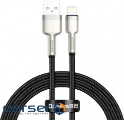 Кабель Baseus Cafule Series Metal Data Cable USB to IP 2.4A 2m Black (CALJK-B01)