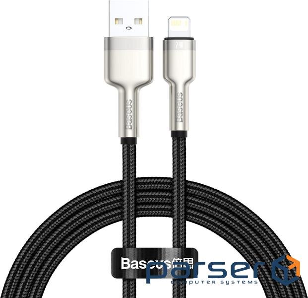 Кабель Baseus Cafule Series Metal Data Cable USB to IP 2.4A 2m Black (CALJK-B01)