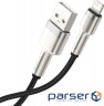 Кабель Baseus Cafule Series Metal Data Cable USB to IP 2.4A 2m Black (CALJK-B01)