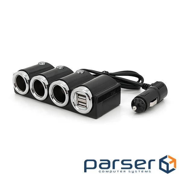 АЗУ розгалужувач Olesson 1503, 12V-3*12V+2*USB, Black, Blister (Ol-1503)