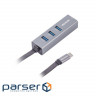 Перехідник Maxxter Type-C to Gigabit Ethernet, 3 Ports USB 3.0 (NECH-3P-02)