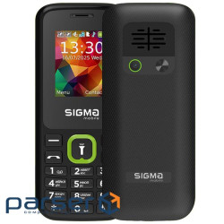 Мобільний телефон Sigma mobile X-style 171 Mini, Black-Green, 2 Mini-SIM + Micro-SIM (4827798813720)