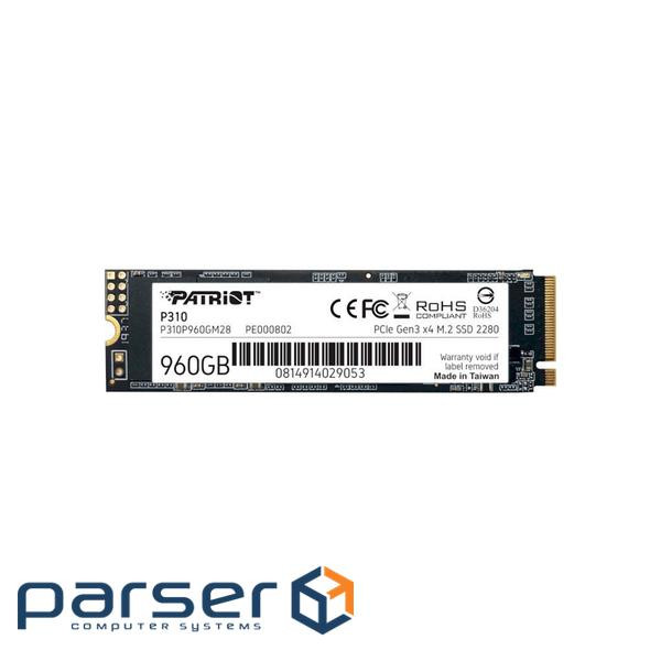 Твердотільний жорсткий диск M.2 2280 960GB P310 P310P960GM28 PATRIOT M.2 2280 960GB P310 P310P960GM28 PATRIOT