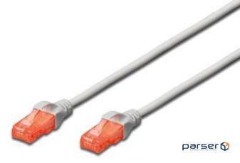 Патч корд DIGITUS CAT 6 UTP, 1м, AWG 26/ 7, CCA, PVC, сірий (DK-1612-010)
