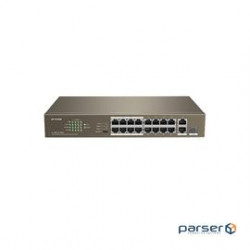 IP-COM Switch F1118P-16-150W 16FE+2GE/1SFP Unmanaged Switch With 16-Port PoE Retail