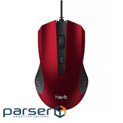 Мышь Havit HV-MS752 Black/Red, Optical, USB, 800/1200 dpi (6950676286441