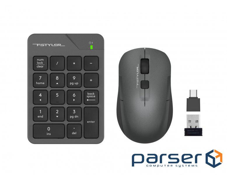 Комплект (клавиатура цифровая, мышь) беспроводной Fstyler FG1600C Air2 Grey (FG1600C Air2 (Grey))