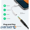Перехідник Lightning to 3.5 mm 10cm Headphone Jack Adapter Model US212 UGREEN Білий (30759) (30759)
