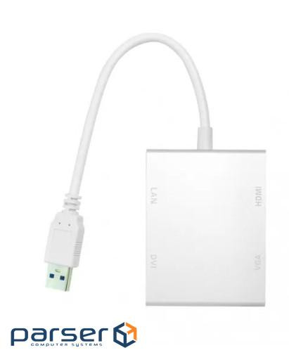 Док-станція PowerPlant з виходом Type-C на 4 HDMI (HDUSB03) (CA915088)