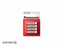 Батарейка Panasonic RED ZINK R6 BLI 4 ZINK-CARBON (R6REL/4BPR)