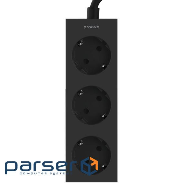 Мережевий фільтр Proove Magnet Strip (3xAC) 1.6m black (PSMS25000001)