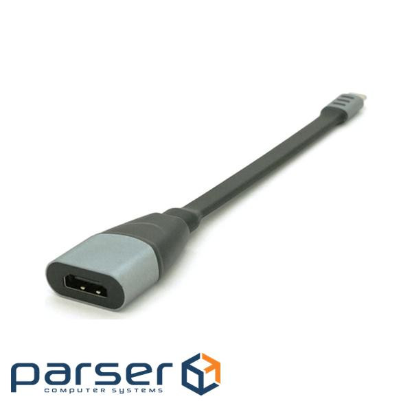 Перехідник USB-C to HDMI F 0.18m black-gray Voltronic (Type-C(M)/HDMI(F)flat18cm)