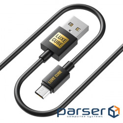Luxe Cube USB-microUSB cable, 3A, 2m, black (8886888698483)