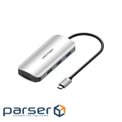 Порт-реплікатор VENTION 6-in-1 USB-C to HDMI/VGA/USB3.0x3/PD (TOIHB)
