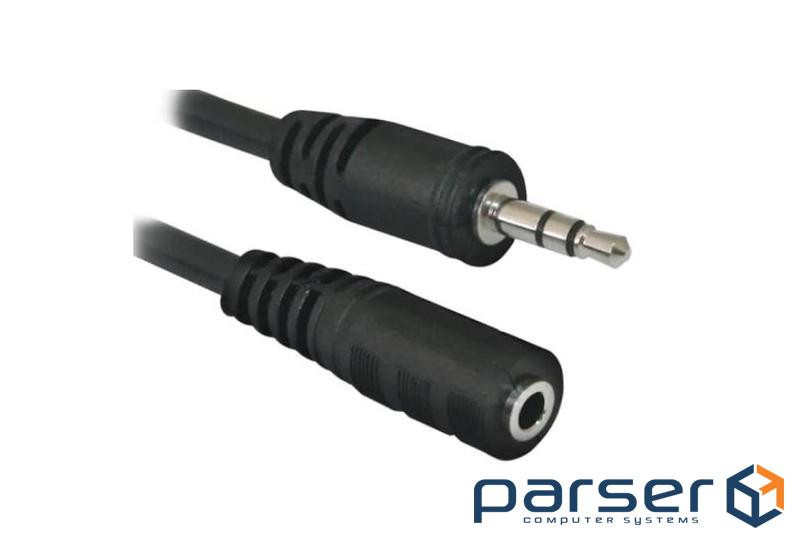 Кабель AUX Audio 3.5мм M/F 1.5м чорний OEM (B00736)