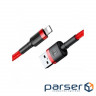 Дата кабель USB 2.0 AM to Lightning 2.0m Cafule 1.5A red+red Baseus (CALKLF-C09)