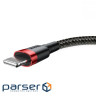 Дата кабель USB 2.0 AM to Lightning 2.0m Cafule 1.5A red+red Baseus (CALKLF-C09)