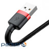 Дата кабель USB 2.0 AM to Lightning 2.0m Cafule 1.5A red+red Baseus (CALKLF-C09)