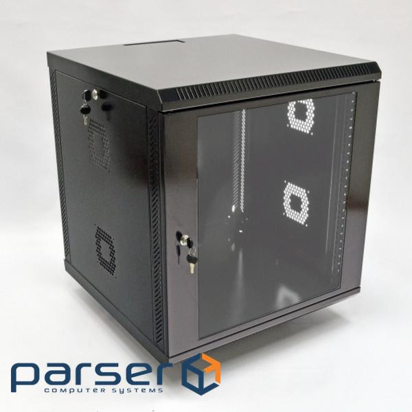 Шафа 12U, 620х600х640 мм (Ш * Г * В), акрилове скло, чорний (UA-MGSWA126B)