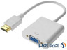 Перехідник HDMI M -> VGA F (з аудіо інтерфейсом) додаткове живлення micro USB білий RTL (S0230) RTL (S0230)