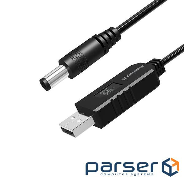 Кабель ColorWay для роутера 12V (USB-DC 5.5х2.5mm) 1 м , Black (CW-CBUD067-BK)
