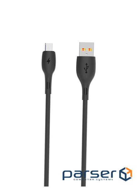 Кабель SkyDolphin S22V Soft Silicone USB - micro USB (M/M), 1 м , Black (SDUSB-000607)