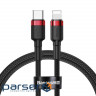 Кабель Baseus Cafule Type-C to Lightning PD 18W 1M Чорний/Червоний (CATLKLF-91) (CATLKLF-91 1м )