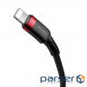 Кабель Baseus Cafule Type-C to Lightning PD 18W 1M Чорний/Червоний (CATLKLF-91) (CATLKLF-91 1м )