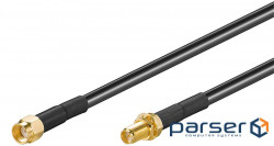 Кабель антенний-подовжувач RF:RP-SMA M/F 10.0m,RG58 LowLoss D=5.0mm Gold Cu,сірий (75.05.1679-1) (75.05.1679-1)