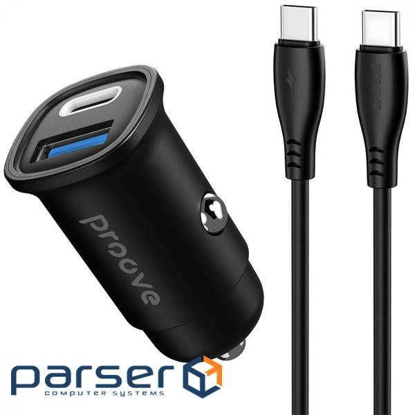 АЗУ Proove Flash 30W (Type-C + USB) + Cable Type-C to Type-C black (CCFC30111201)