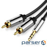 Cable Vention AUX 3.5 mm M - 2xRCA M, 1 m, Black (BCFBF)