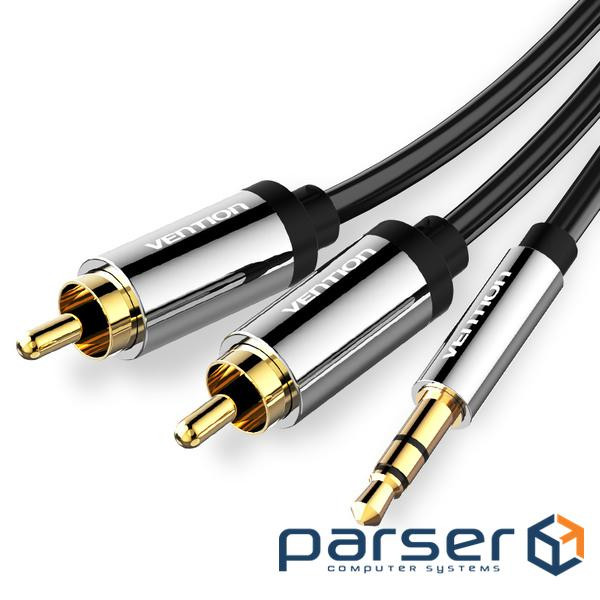 Cable Vention AUX 3.5 mm M - 2xRCA M, 1 m, Black (BCFBF)