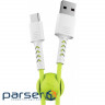 Date cable USB 2.0 AM to Type-C 1.0m Soft white/lime Pixus (4897058531169)