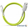 Date cable USB 2.0 AM to Type-C 1.0m Soft white/lime Pixus (4897058531169)