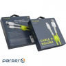 Date cable USB 2.0 AM to Type-C 1.0m Soft white/lime Pixus (4897058531169)