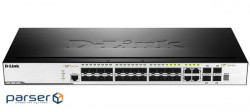 Network switch Cisco SG350X-48-K9-EU Тип - управляемый 3-го уровня, форм-фактор - в стойку, количество портов - 54, порты - SFP+, Gigabit Ethernet, комбинированный, возможность удаленного управления - управляемый, коммутационная способность - 176 Гбит/ с, размер таблицы МАС-адресов - 64000 Кб, корпус - Металический, 48x10/ 100/ 1000TX, 2хSFP+ D-Link DGS-3000-28SC