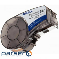 Label printer ribbon Brady M21-375-499, nylon, 9.53mm/4.87m, Black on White