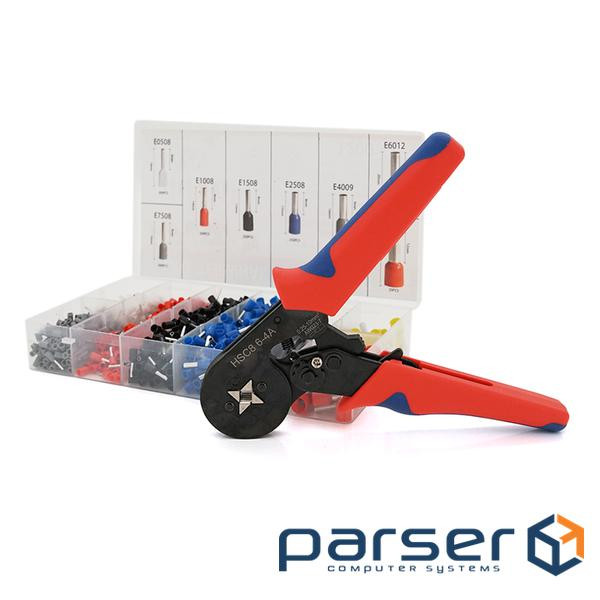 Крімпер HCS8 6-4 для обтиску кабельного накінечника, red + набір кабельних наконе (HCS8 6-4A+VE1200) (HCS8 6-4A+VE1200)
