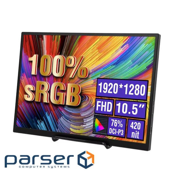 Монітор 10.5" Anmite A105W01, Black, WLED, IPS, 1920x1080 (15:10), 3 мс, 60 Гц, 420 кд/м2,