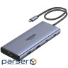 Док-станція USB3.2 Type-C --> HDMIx2, 60Hz/2xUSB-A/2xUSB-C 3.2/ RJ45/SD/TF/PD 100W CM639 Ugr (45380)