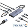 Док-станція USB3.2 Type-C --> HDMIx2, 60Hz/2xUSB-A/2xUSB-C 3.2/ RJ45/SD/TF/PD 100W CM639 Ugr (45380)