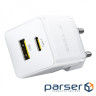 Зарядний пристрій Baseus Palm Fast Charger C+U 20W moon white (P10111608213-00)