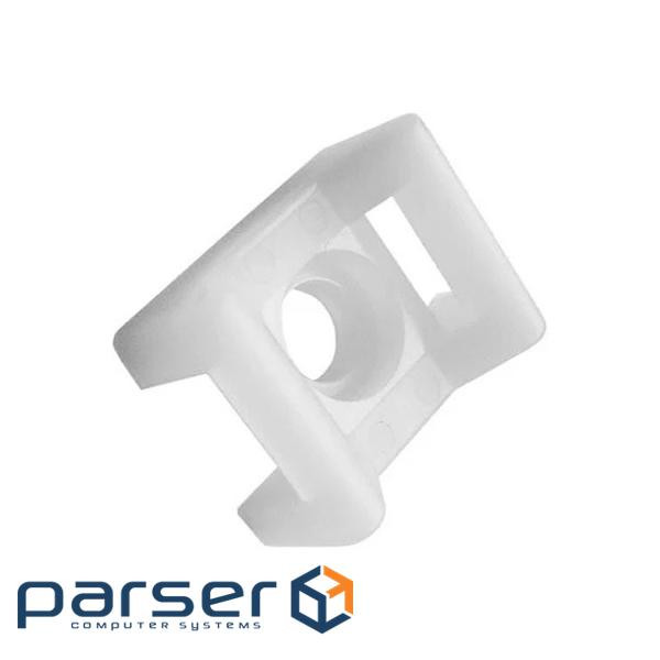 Screed platform with screw hole, 22x15 mm (100pcs), white (INCT-HC-2-WH)