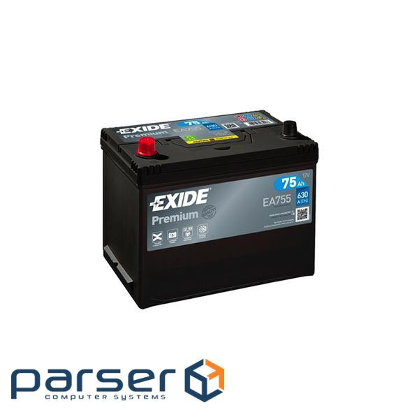 Акумулятор автомобільний EXIDE PREMIUM 75A (EA755)