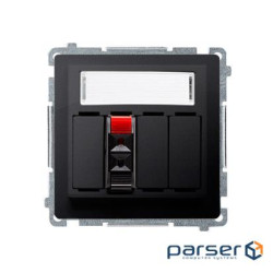 Розетка Basic аудио с нажимными клеммниками на 1 динамик, матовый графит (BMGL31.01/28)