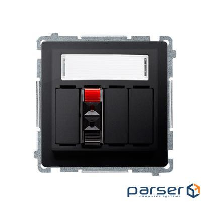 Розетка Basic аудио с нажимными клеммниками на 1 динамик, матовый графит (BMGL31.01/28)
